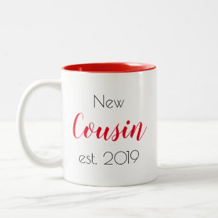 Pretty New Cousin Family  Personalised Girly Two-Tone Coffee Mug