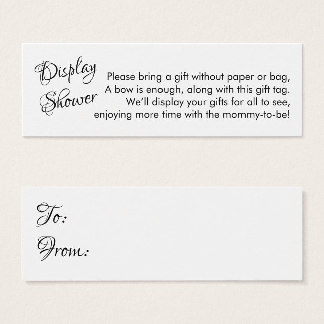 Pretty No Wrap Baby Shower Mini Gift Card (Front & Back)