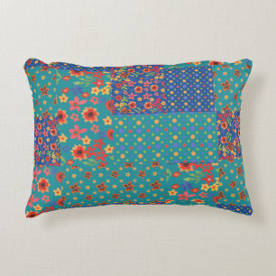 Pretty Nostalgic Faux Patchwork Accent Pillow