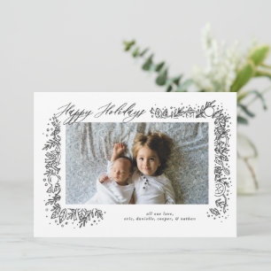 Pretty Nostalgic Ornament Garland Holiday Card