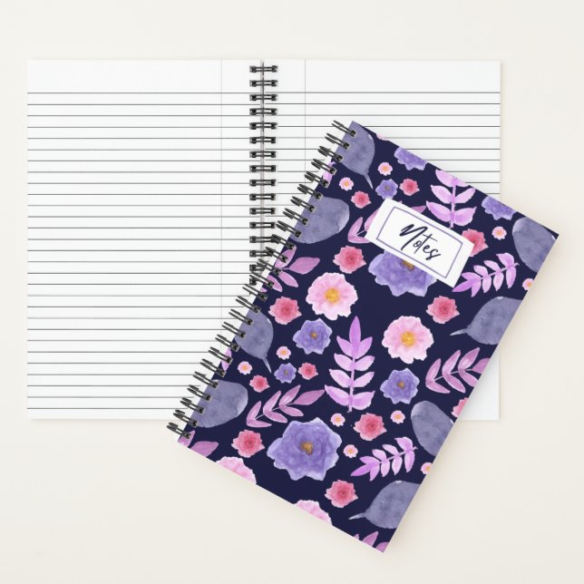 Pretty Notebook Motif Floral Color Watercolor (Inside)