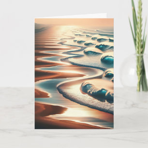 Pretty Ocean Art Personalised Anniversary Card