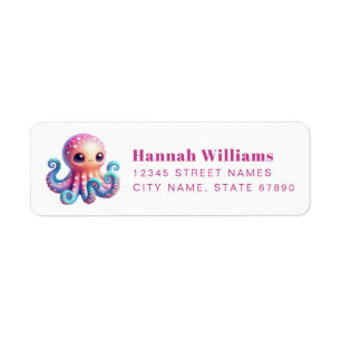 Pretty Octopus Return Address Labels
