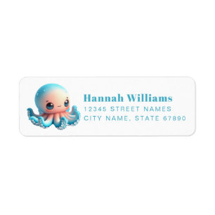 Pretty Octopus Return Address Labels