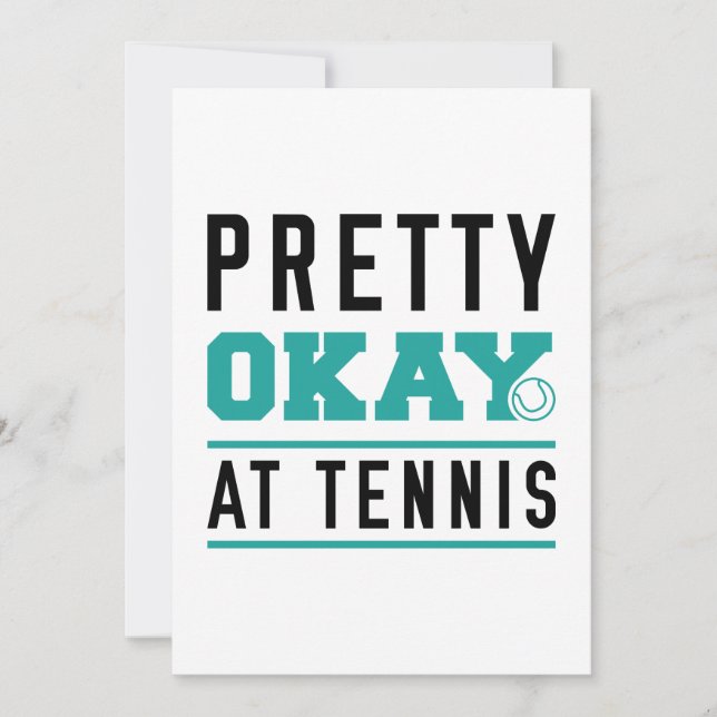 Pretty Okay At Tennis Thank You Card (Front)