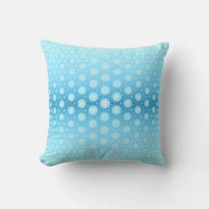 Pretty Ombre Blue and Peach Geometric Cushion
