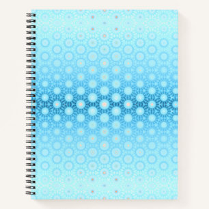 Pretty Ombre Blue and Peach Geometric Notebook