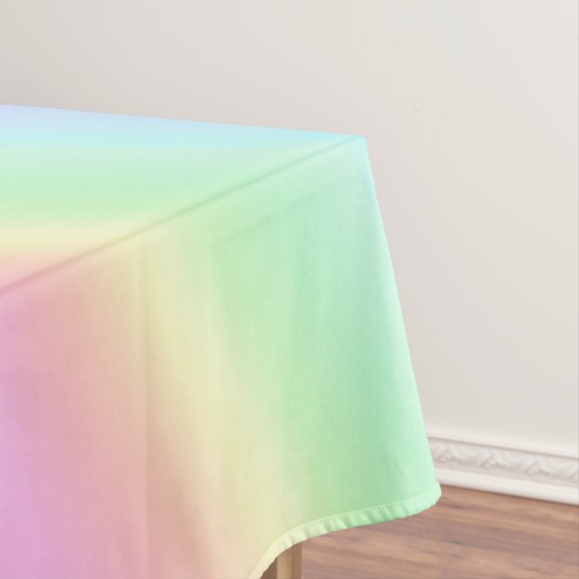Pretty Ombre Gradient Pastel Rainbow Tablecloth (In Situ)