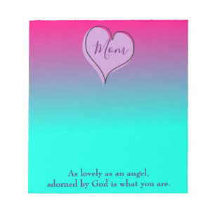 Pretty ombre heart Mum Notepad