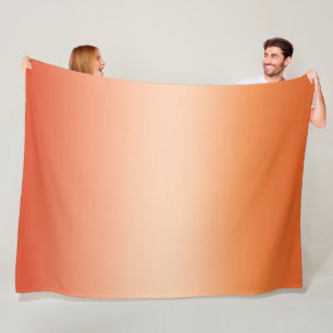 Pretty Ombre Hot Summer Orange & Apricot Gradient Fleece Blanket