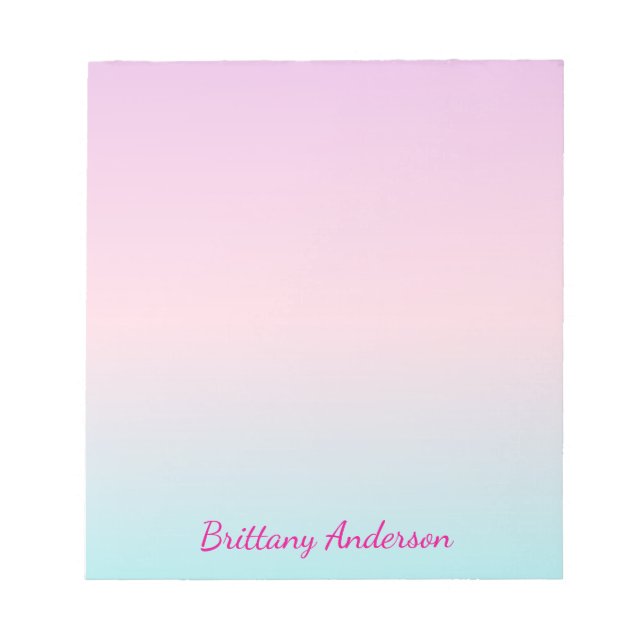 Pretty Ombre Personalised Notepad (Front)