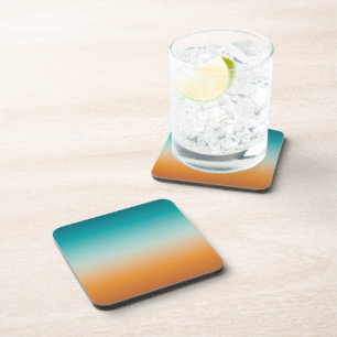 Pretty Ombre Sunny Orange & Teal Blue Gradient Coaster