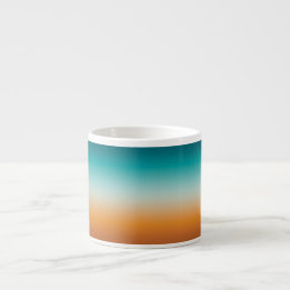 Pretty Ombre Sunny Orange & Teal Blue Gradient Espresso Cup