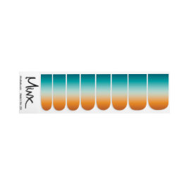 Pretty Ombre Sunny Orange & Teal Blue Gradient Minx Nail Art