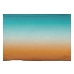 Pretty Ombre Sunny Orange & Teal Blue Gradient Placemat