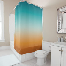 Pretty Ombre Sunny Orange & Teal Blue Gradient