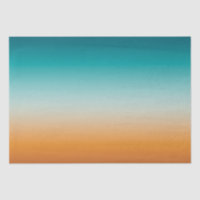 Pretty Ombre Sunny Orange & Teal Blue Gradient 