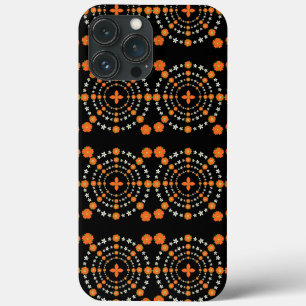 Pretty Orange and Green Garden Flowers Christmas iPhone 13 Pro Max Case