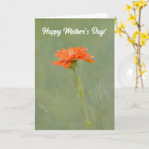Pretty Orange Flower Art Mother's Day Card