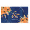 Pretty Orange Flowers on Navy Blue
