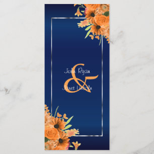 Pretty Orange Flowers on Navy Blue Programme