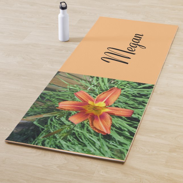 Pretty Orange Lily Photo Yoga Mat (In Situ)