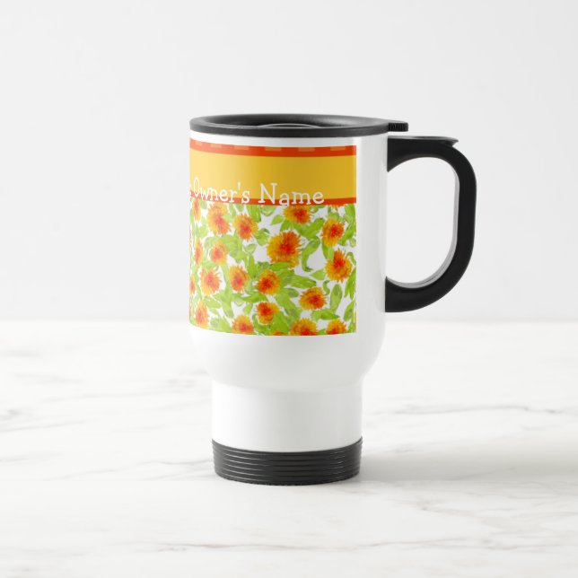 Pretty Orange Marigolds Travel Mug (Right)