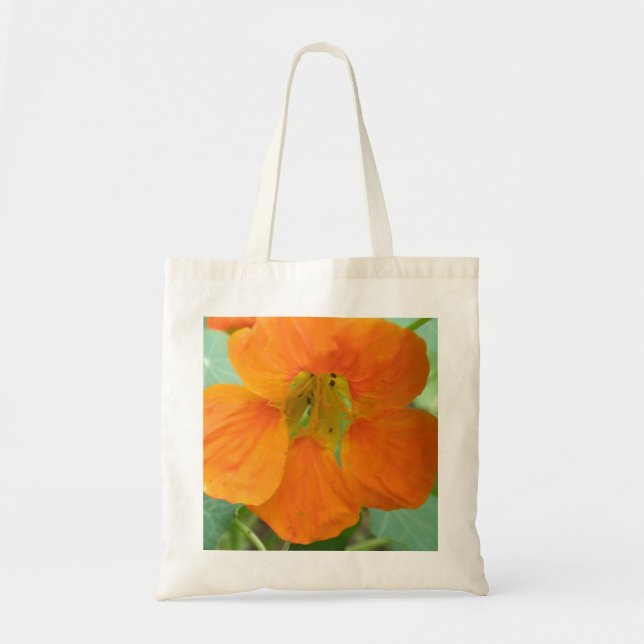 Pretty Orange Nasturtium Tote Bag (Front)