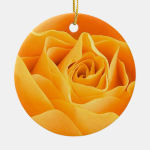 Pretty Orange Rose Ceramic Tree Decoration