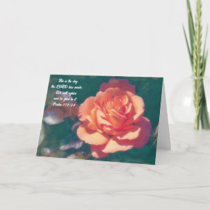 Pretty Orange Rose Faith Bible Verse Thinking Card