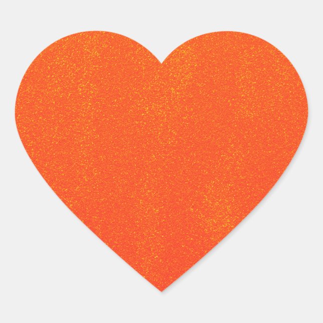 Pretty Orange Sparkly Mess Heart Sticker (Front)