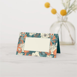 Pretty orangeflowers pattern guest name place card