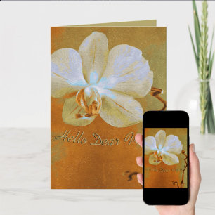Pretty Orchid In Shades of Orange Art Custom Card