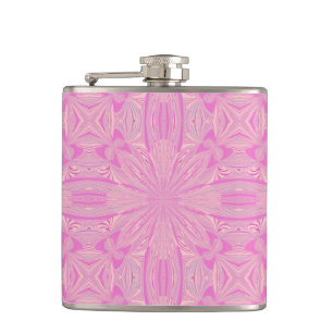 Pretty Orchid Purple Beautiful Abstract Flower Hip Flask