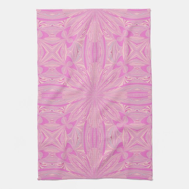 Pretty Orchid Purple Beautiful Abstract Flower Tea Towel (Vertical)