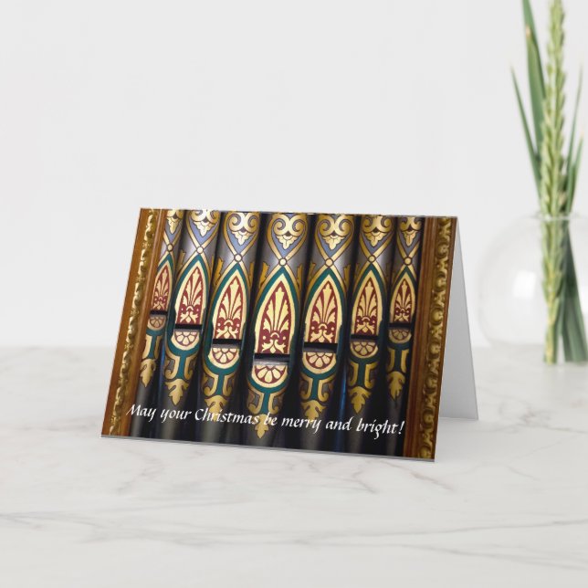 Pretty organ pipes Christmas card (Front)