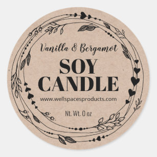 Pretty Organic Kraft Soy Candle Labels