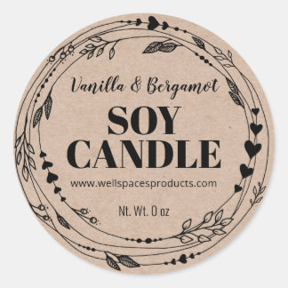 Pretty Organic Kraft Soy Candle Labels