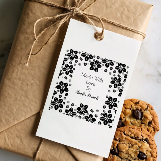 Pretty Oriental Flower Made with Love Rubber Stamp (Creator Uploaded)