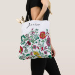 Pretty Ornate Flower Garden Art Personalised Tote Bag<br><div class="desc">Pretty ornate intricate flower design on summer tote with optional personalisation.</div>