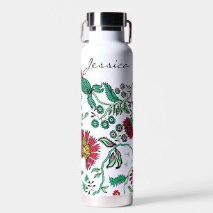 Pretty Ornate Flower Garden Art Personalised Water Bottle