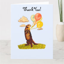 Pretty Otter Holding Colourful Balloons