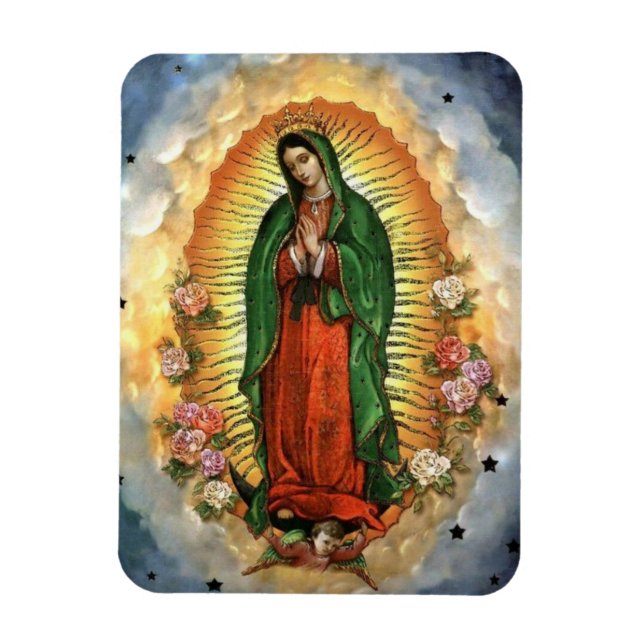 Pretty Our Lady of Guadalupe Virgin Mary Kitchen Magnet (Vertical)