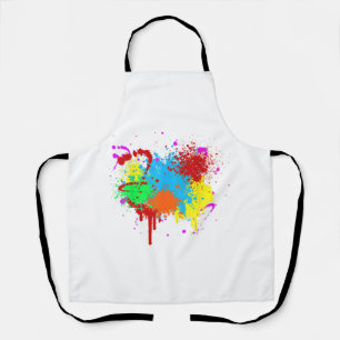 Pretty Paint Splatter Painting Abstract Art Paint  Apron