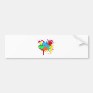 Pretty Paint Splatter Painting Abstract Art Paint Bumper Sticker