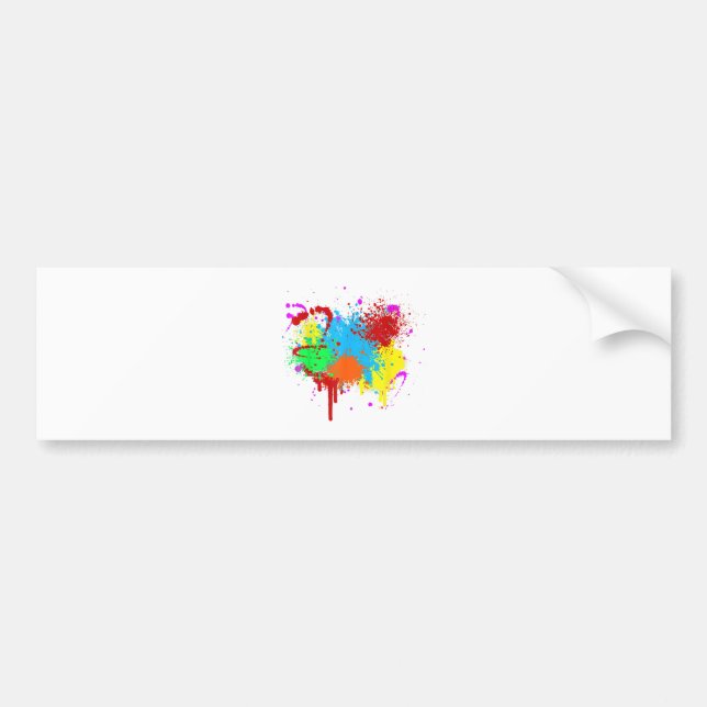 Pretty Paint Splatter Painting Abstract Art Paint  Bumper Sticker (Front)