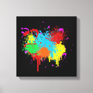 Pretty Paint Splatter Painting Abstract Art Paint Canvas Print