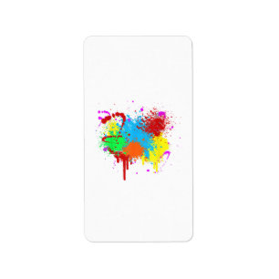 Pretty Paint Splatter Painting Abstract Art Paint Label