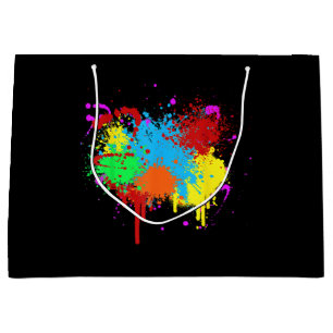 Pretty Paint Splatter Painting Abstract Art Paint Large Gift Bag