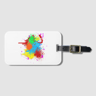 Pretty Paint Splatter Painting Abstract Art Paint  Luggage Tag